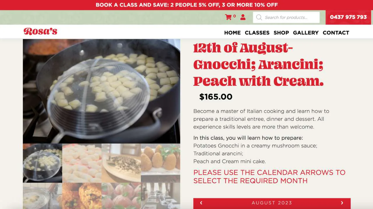 Rosa's Gnocchi and arancini cooking class - 1280x720