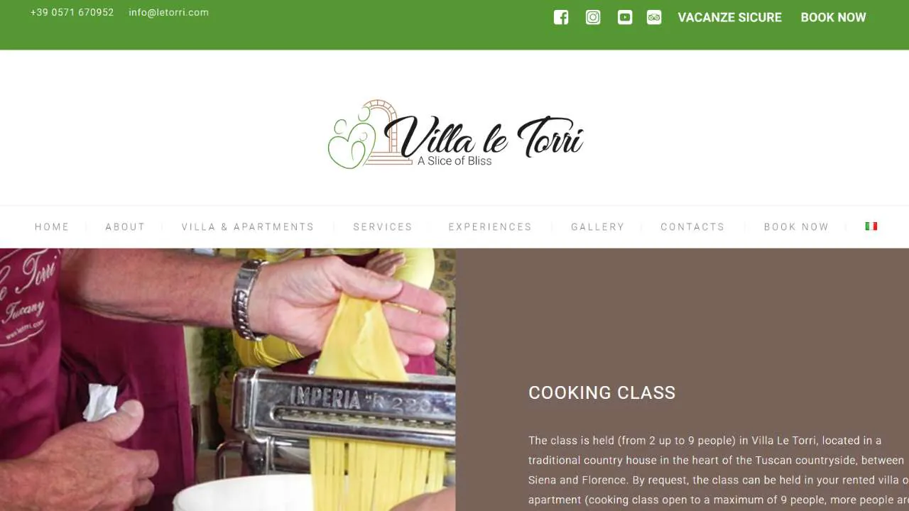 Villa le Torri Italian cooking class Tuscany with accommodation - 1280x720