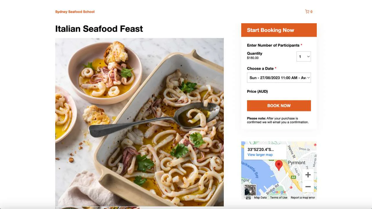 Italian Seafood feast class at Sydney Fish Market - 1280x720