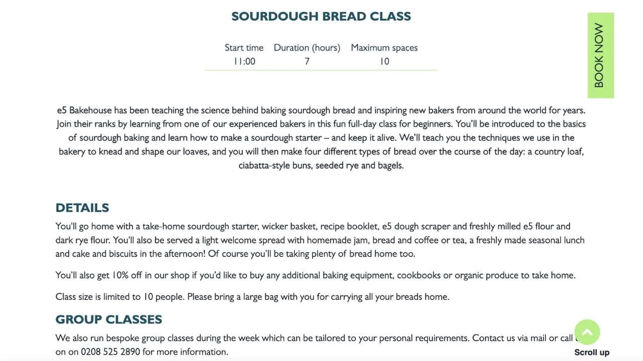 E5 bakehouse sourdough bread class
