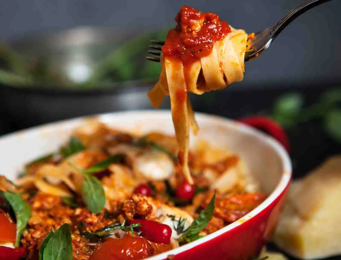 Fresh Pasta and tomato sauce