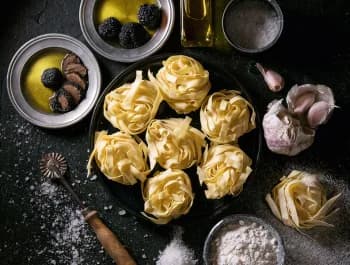Fresh truffles and fettuccine - 350×265