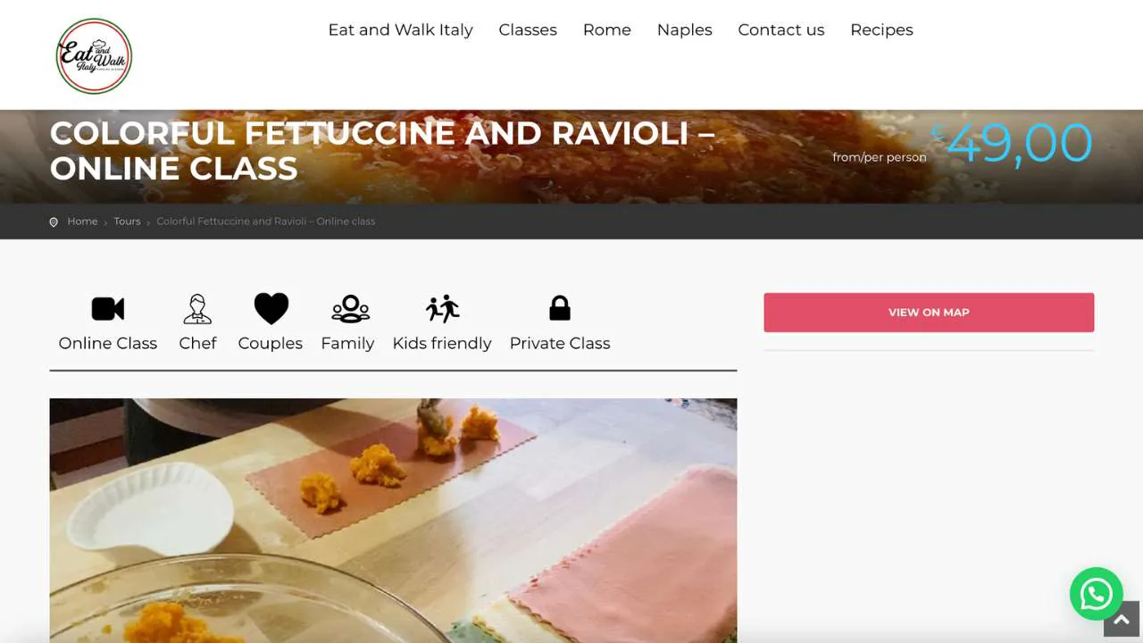 Eat and Walk Italy Fettuccine e ravioli class online