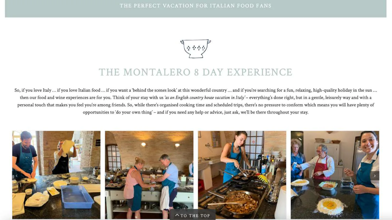The Montalero 8 day experience in Italy