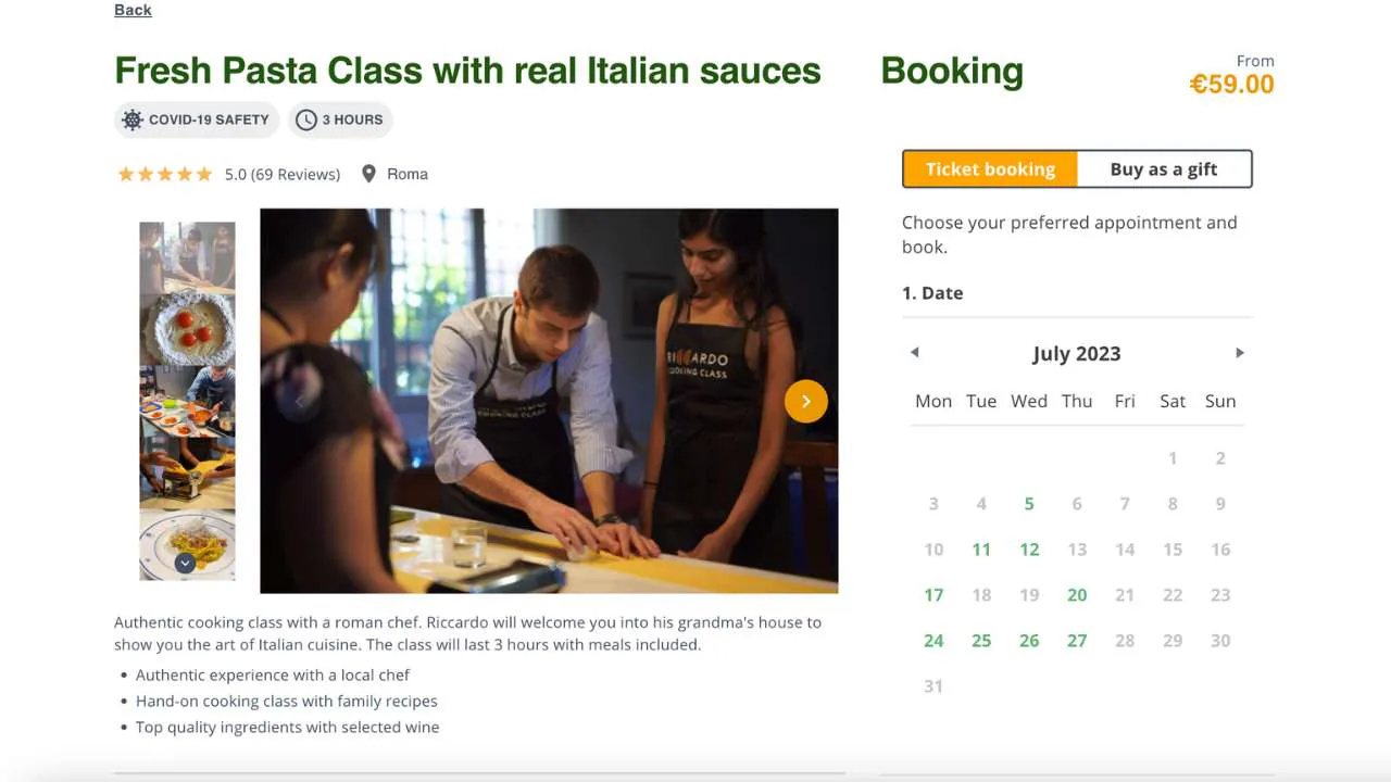 Fresh Pasta Class with real Italian sauces by Riccardo Cooking Class - 1280x720