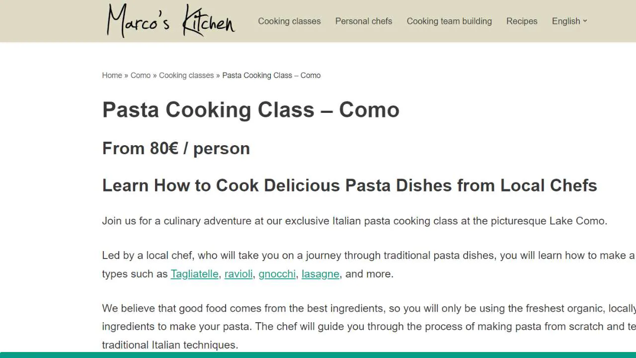 Marco's Kitchen Italian Cooking Classes Lake Como - 1280x720
