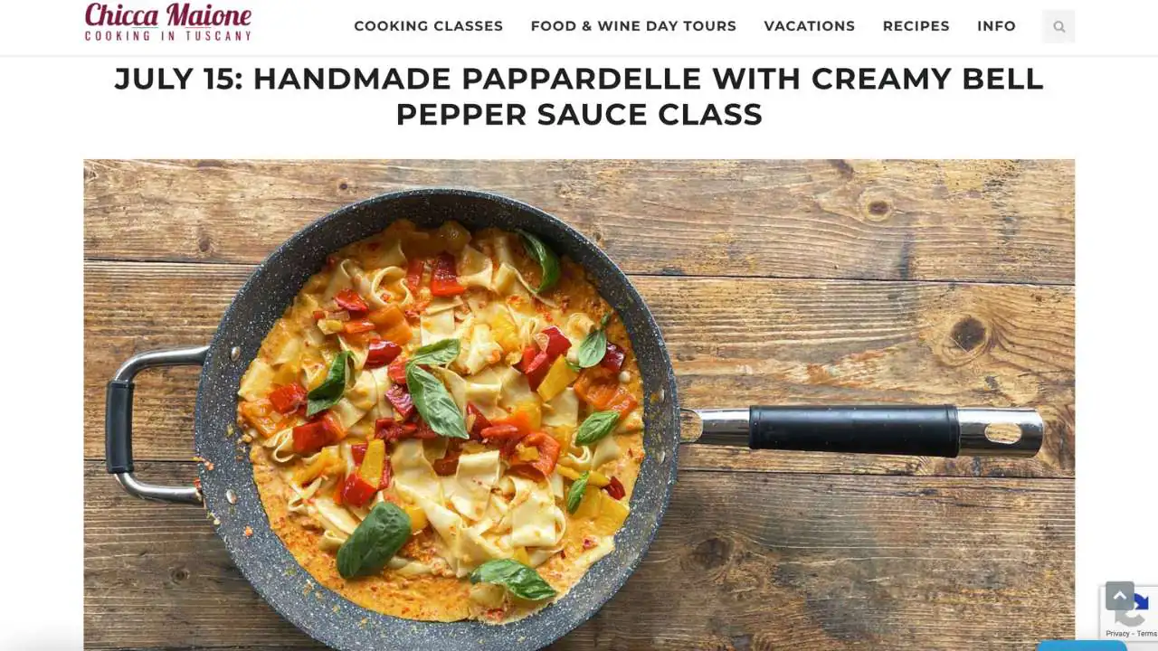 Chicca Maione cookin in Tuscany Online pappardelle class