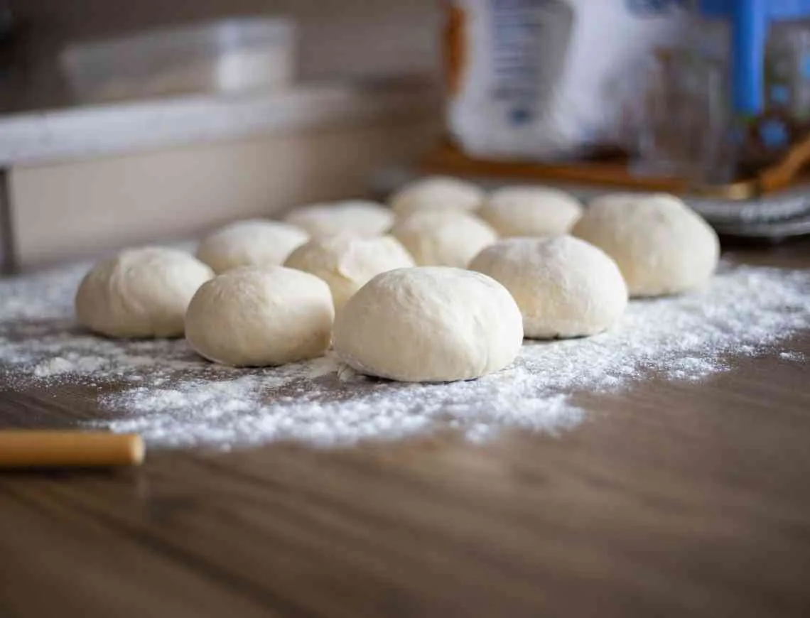 Bread balls ready to be baked