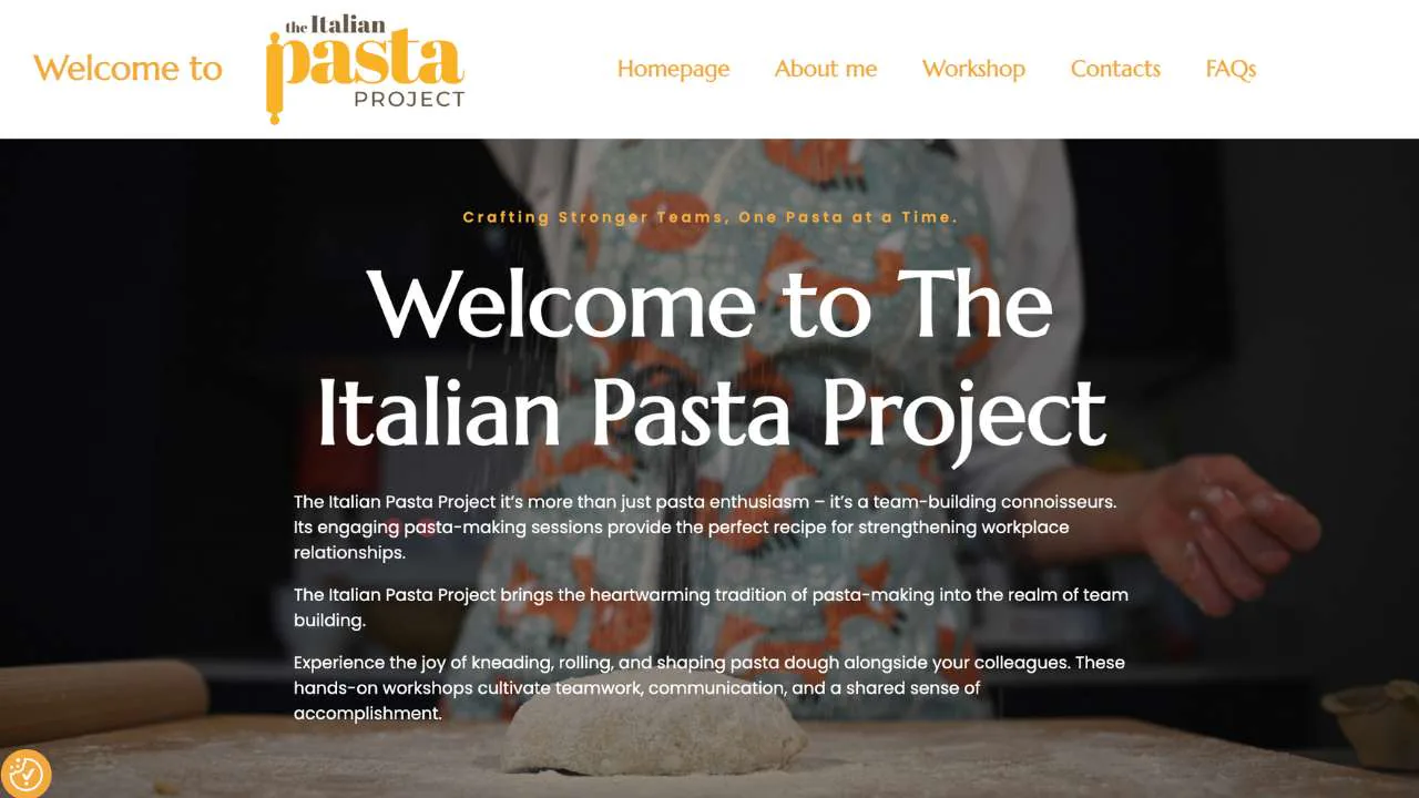 The Italian pasta project class home page - 1280x720