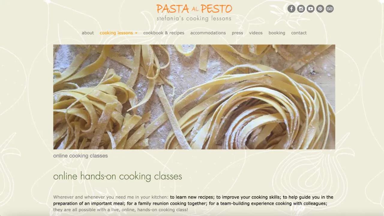 Pasta al pesto online hands-on cooking classes