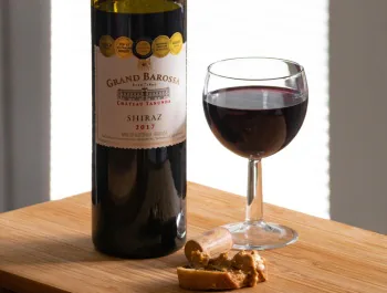 Wine bottle and glass - 350×265