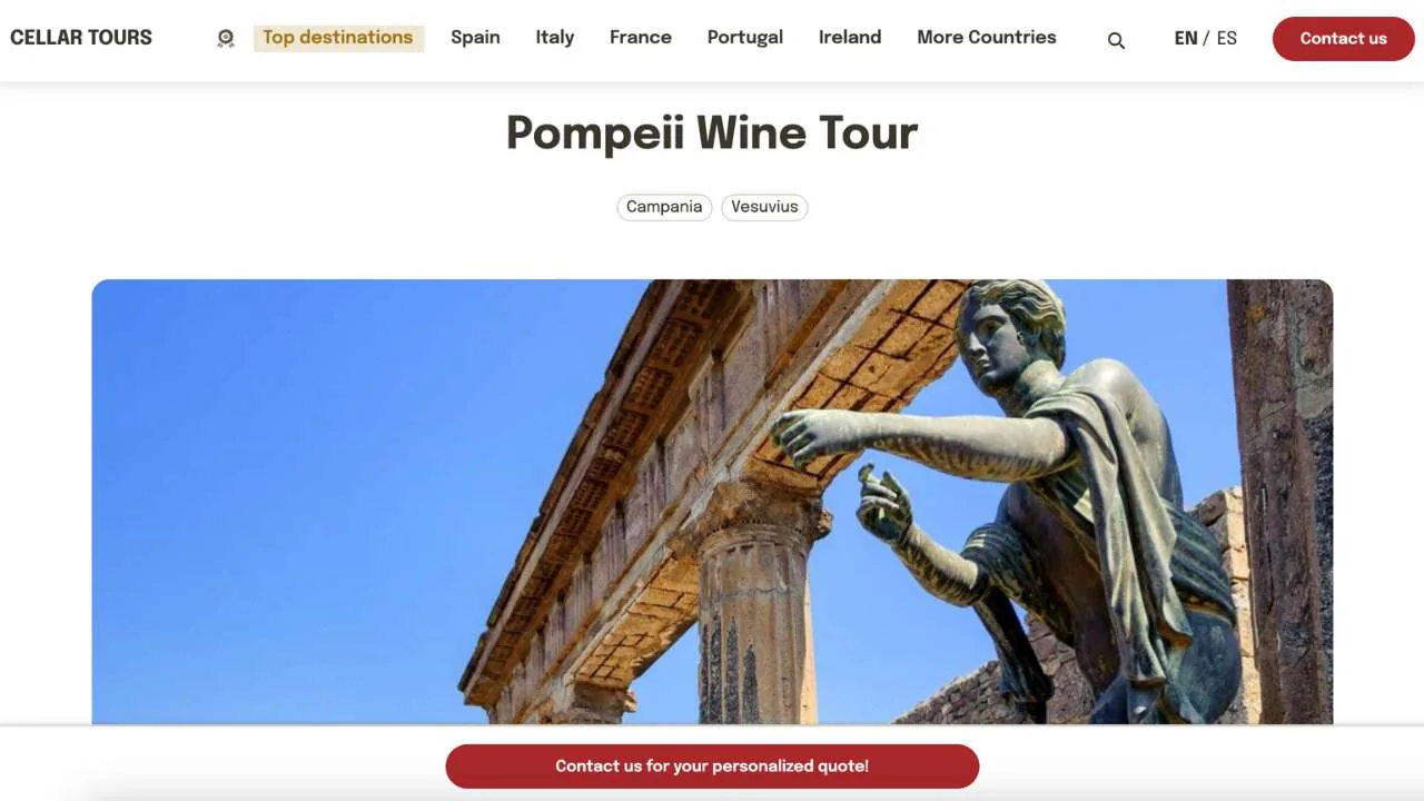 Cellar Tours - Private Tours of Ancient Pompeii and wine tasting in volcanic vineyards