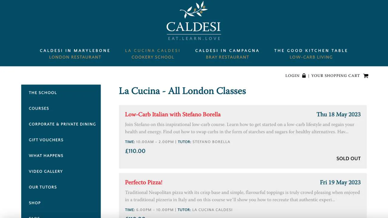 La cucina caldesi all london classes