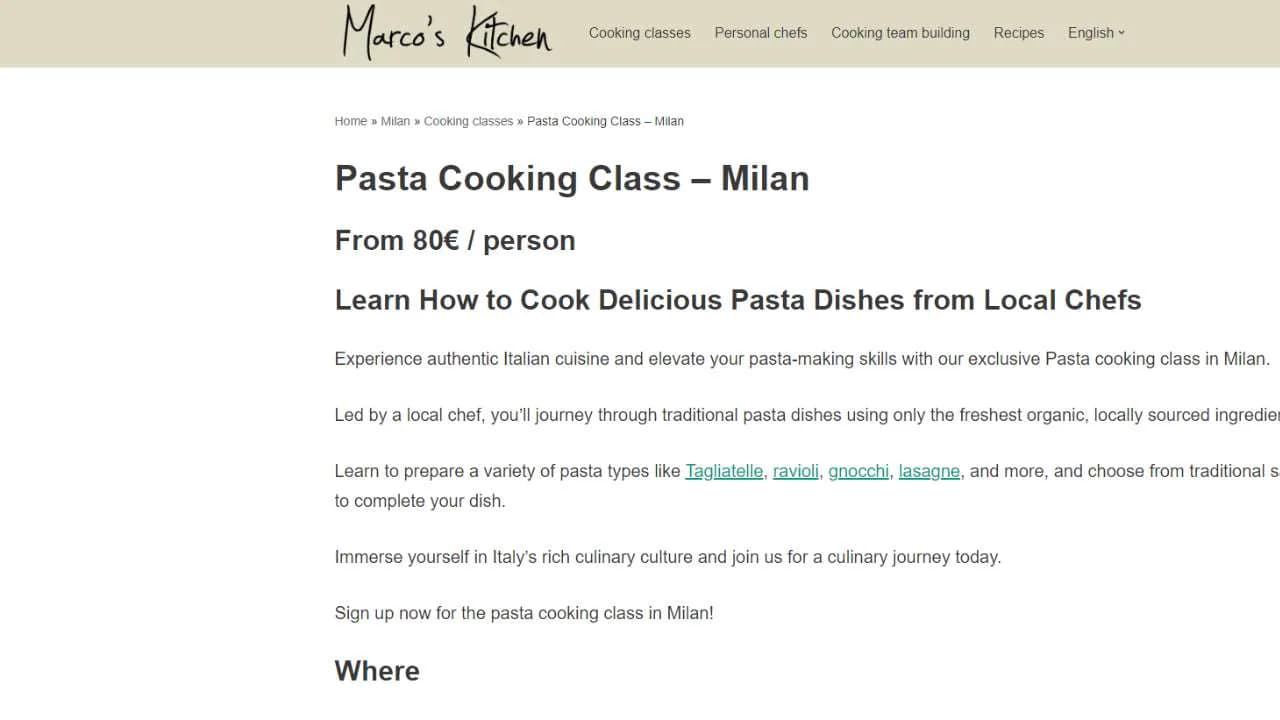 Marco's Kitchen - Pasta cooking class in Milan