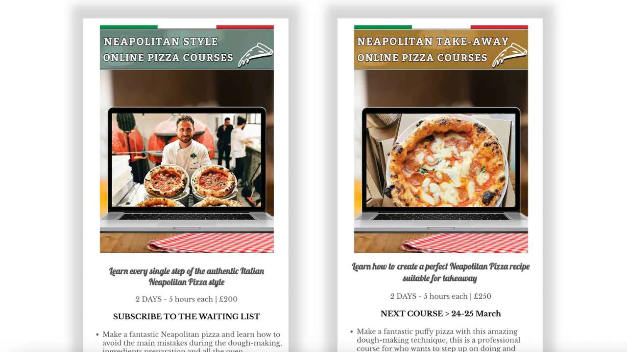 Online pizza classes at MFP Consultancy