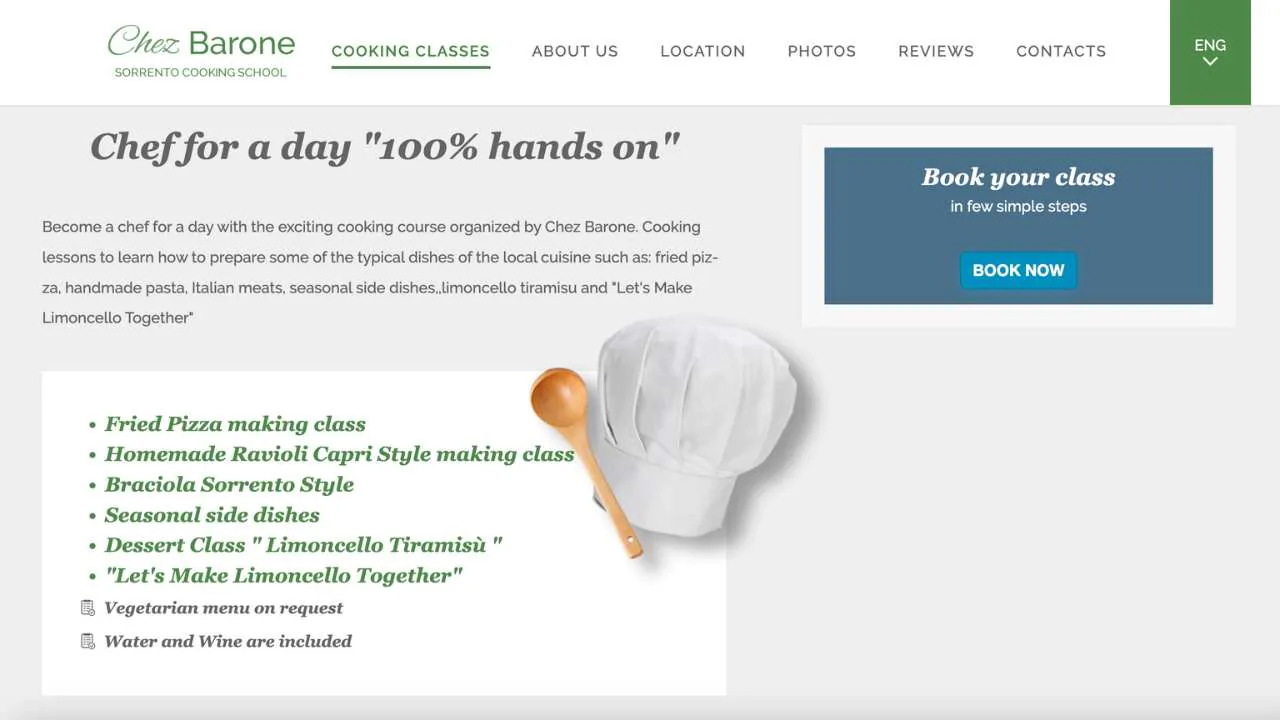Chef Barone cooking classes list - 1280x720