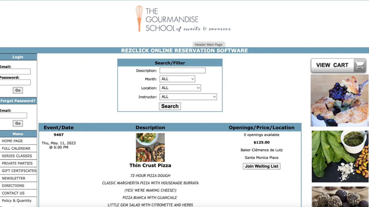 The gourmandise school of sweets & savouries upcoming classes