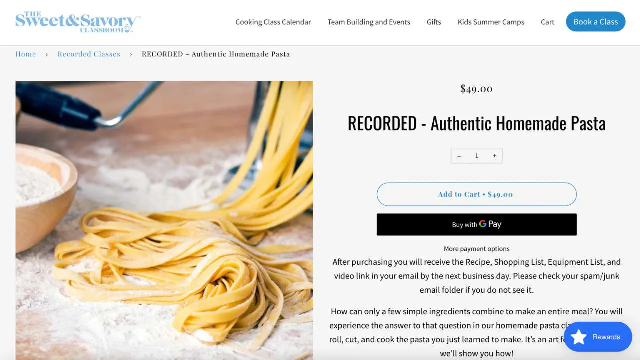 the sweet and savory classroom - homemade pasta class