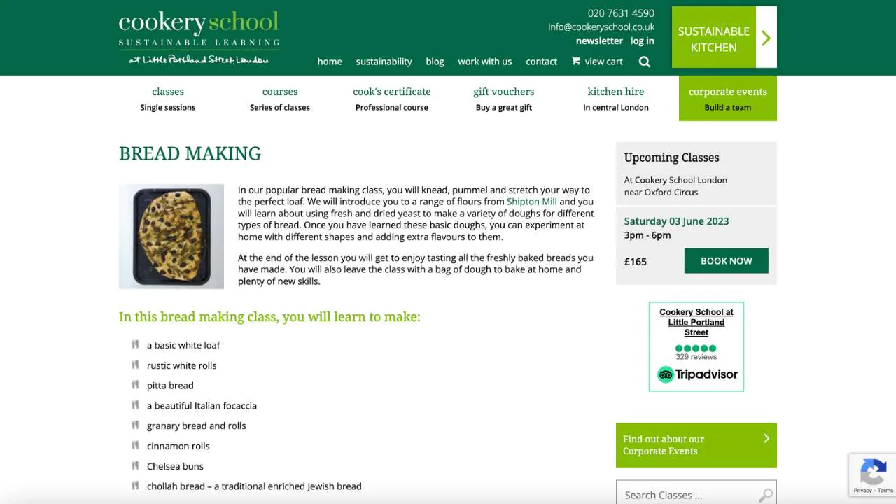 Cookery school Bread making class