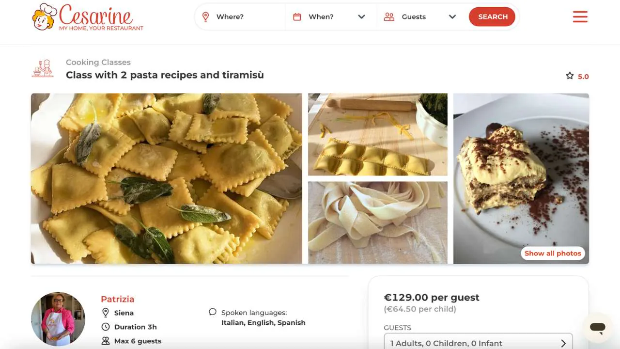 Cesarine - Class with 2 pasta recipes and tiramisu - 1280x720