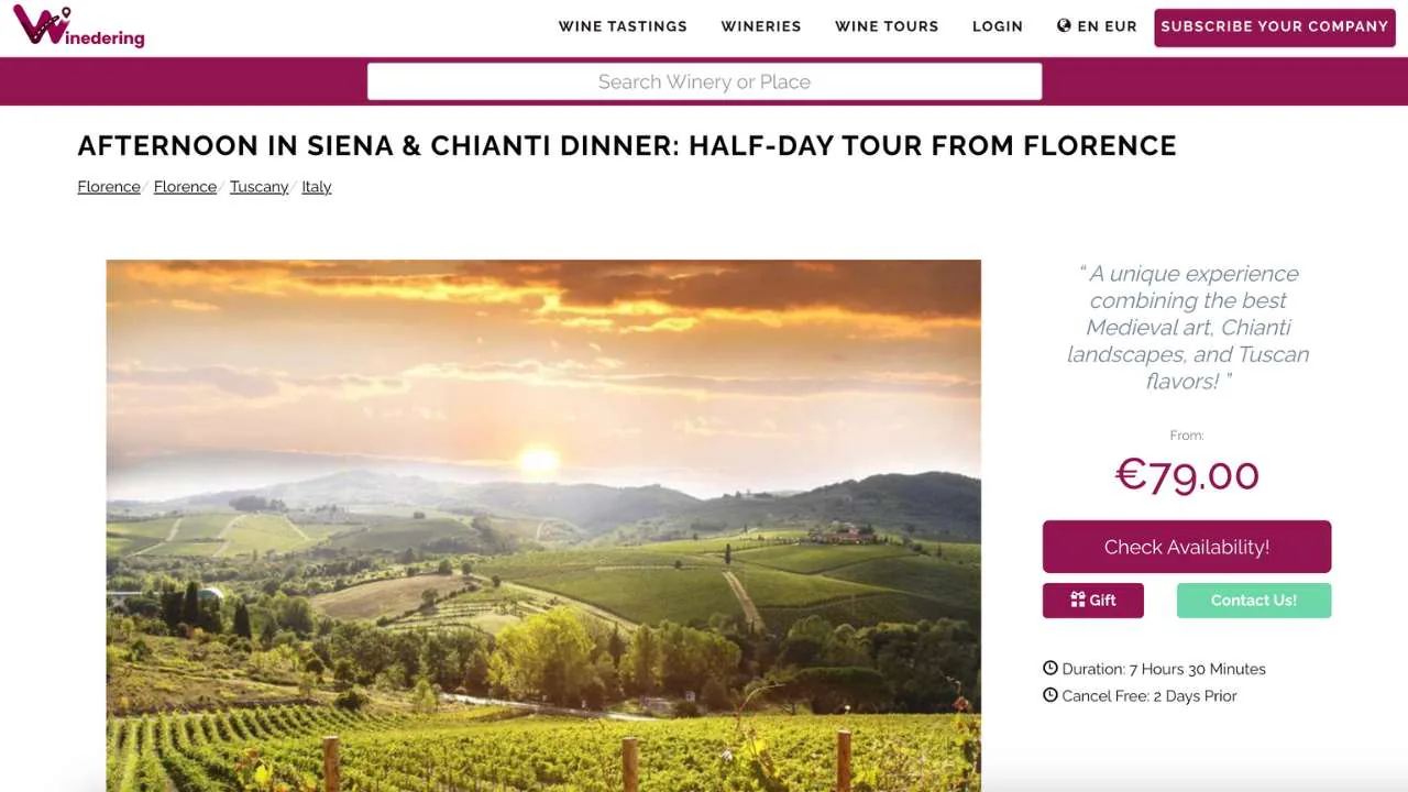 Windering - Chianti Half-Day Wine Tour in the afternoon