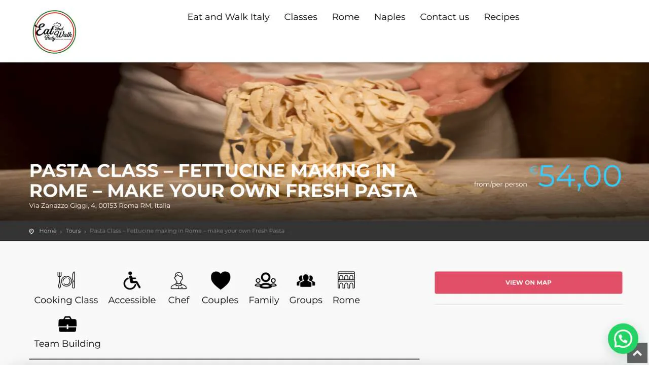 Eat and Walk Italy presents Fettucine making in Rome pasta class - 1280x720