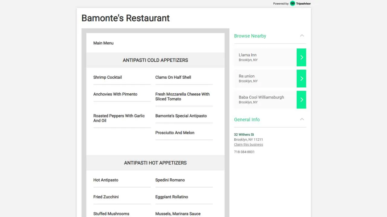 Bamonte's Italian restaurant NYC - 1280x720