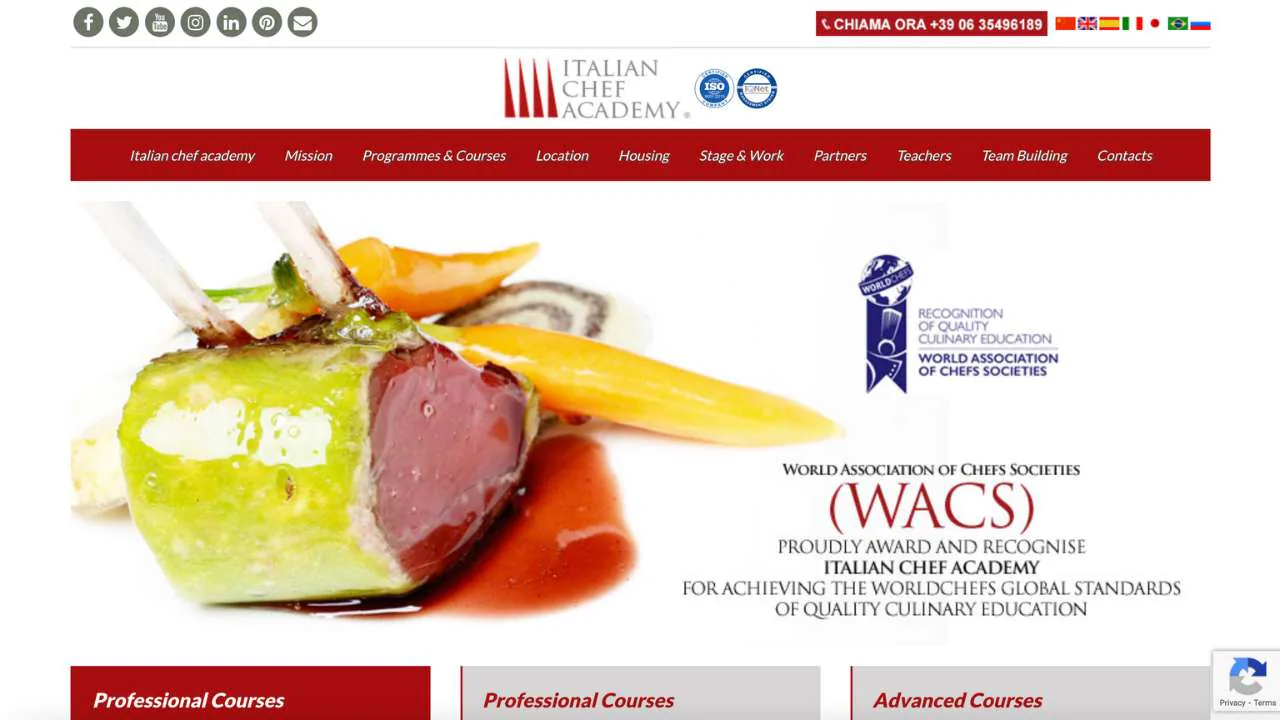 Italian Chef academy Homepage - 1280x720