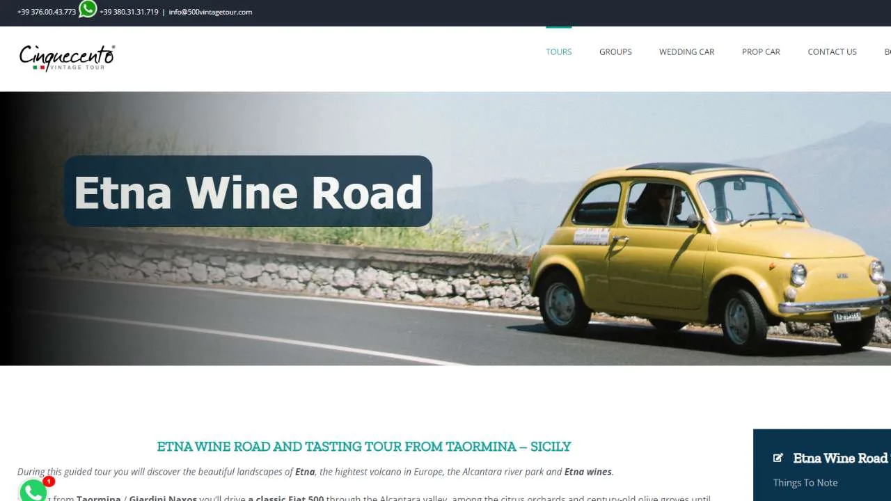 Cinquecento Wine tour in Taormina - 1280x720