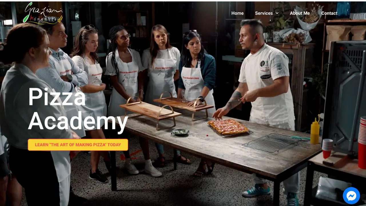 Graziani Homemade's Pizza academy Home page - 1280x720