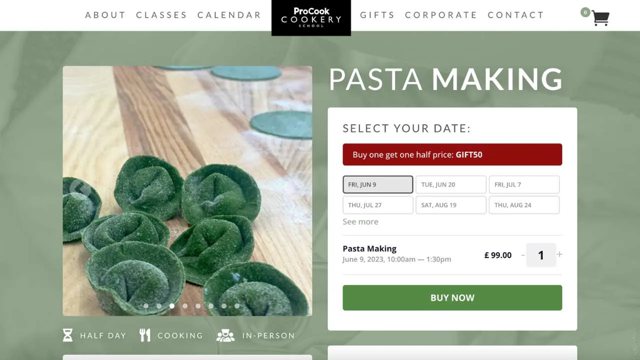 Procook cookery school pasta making class