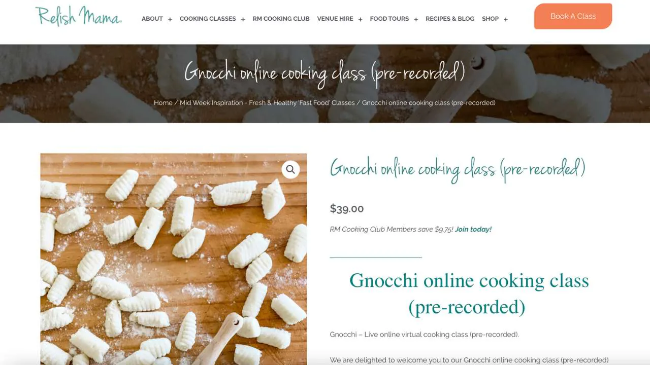 Relish Mama gnocchi online cooking class