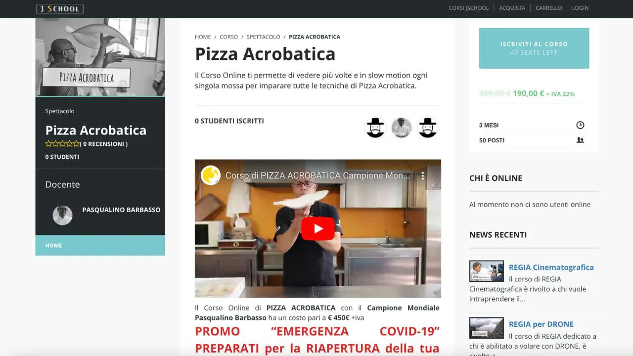 Pizza acrobatics course with world champion Pasqualino Barbasso