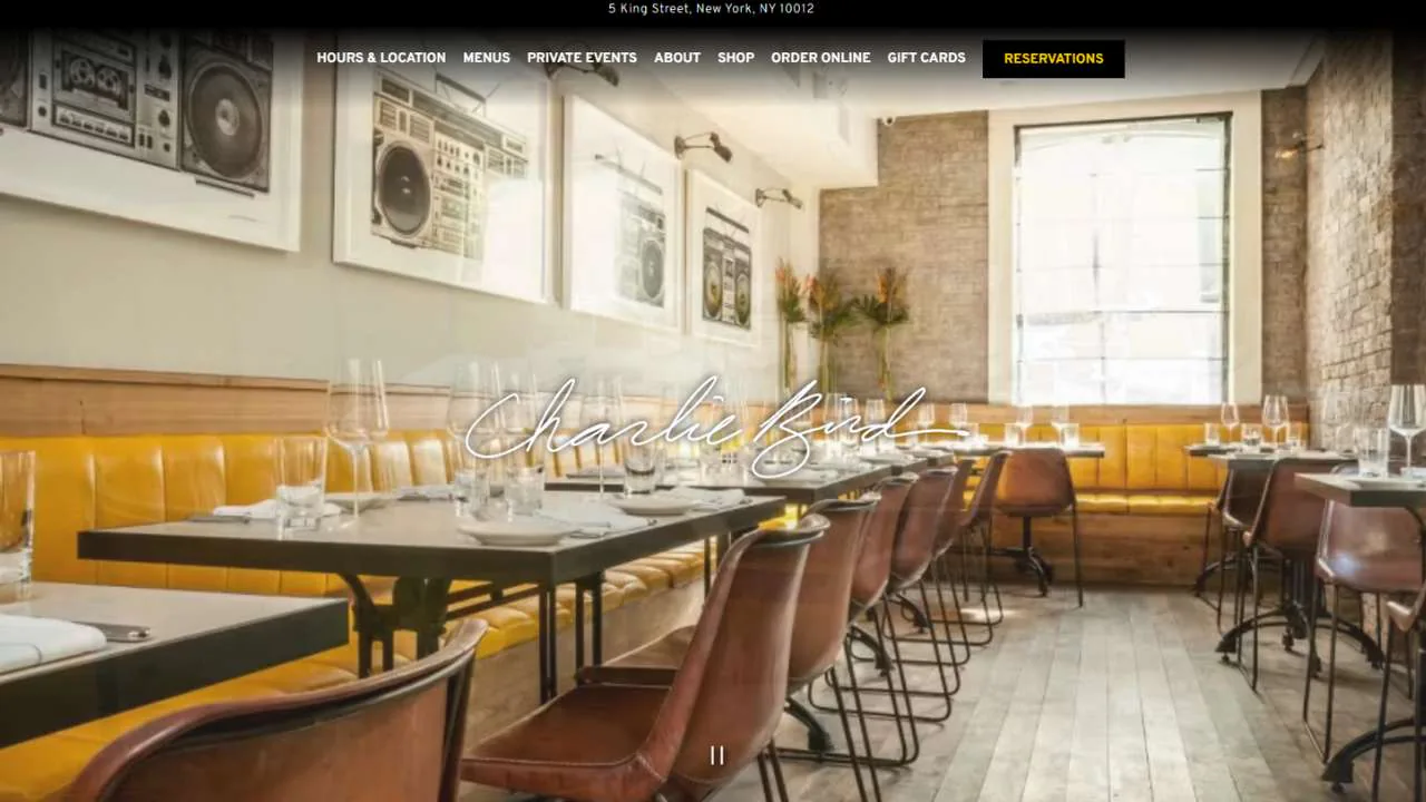 Charlie Bird Italian restaurant NYC - 1280x720