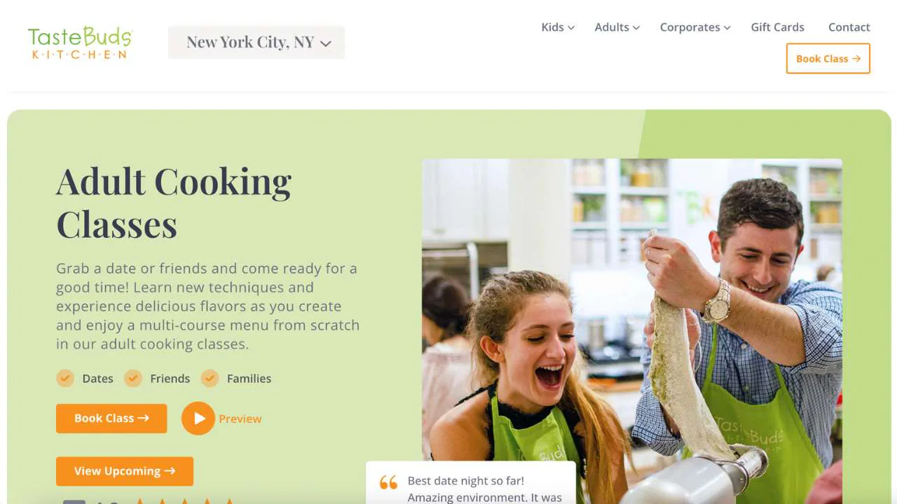 Tastebuds adult cooking class