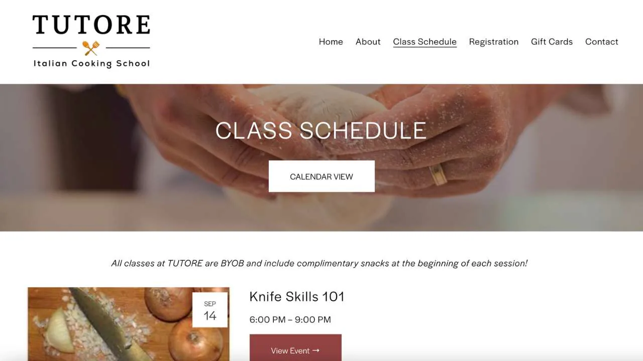 Tutore's class schedule - 1280x720