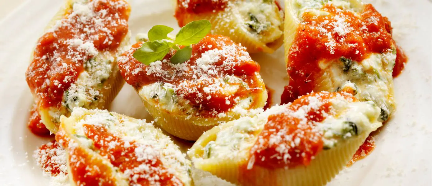 stuffed shells Recipe Feature Image - 1390x600