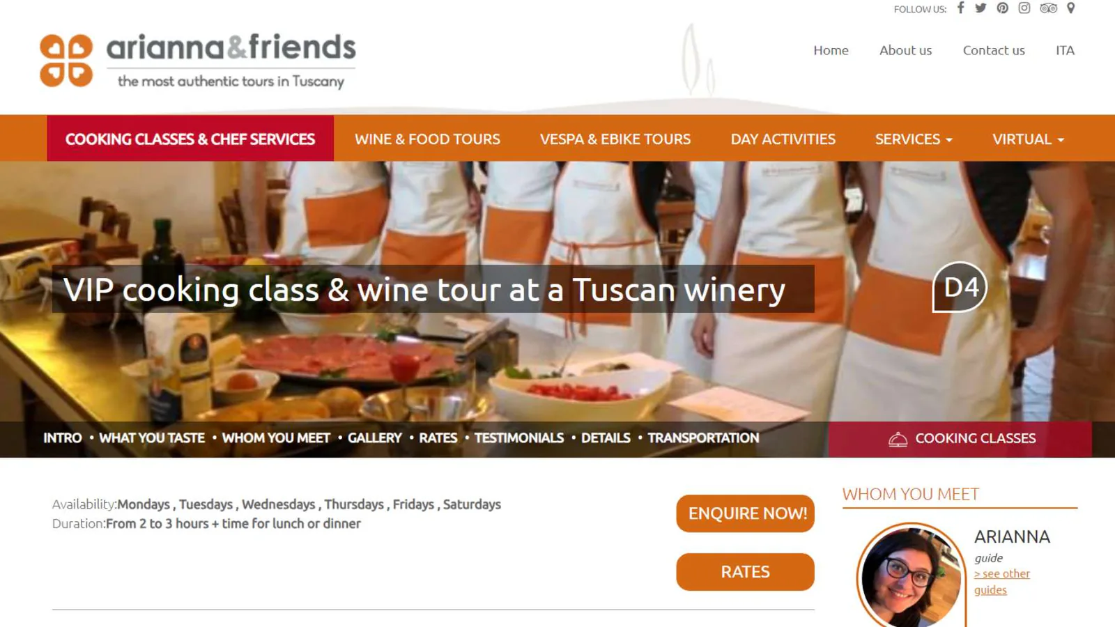 Arianna and Friends Wine tour cooking class Tuscany - 1280x720