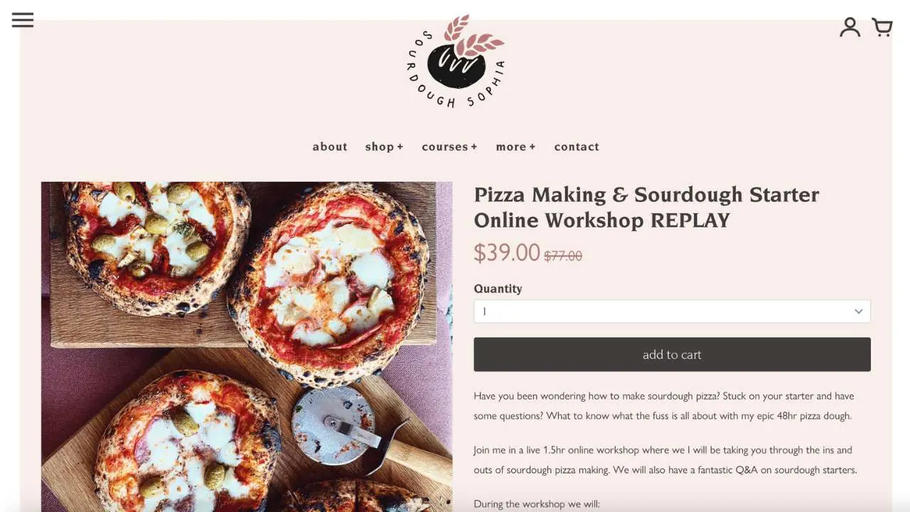Pizza Making and sourdough starter online workshop - Sourdough Sophia