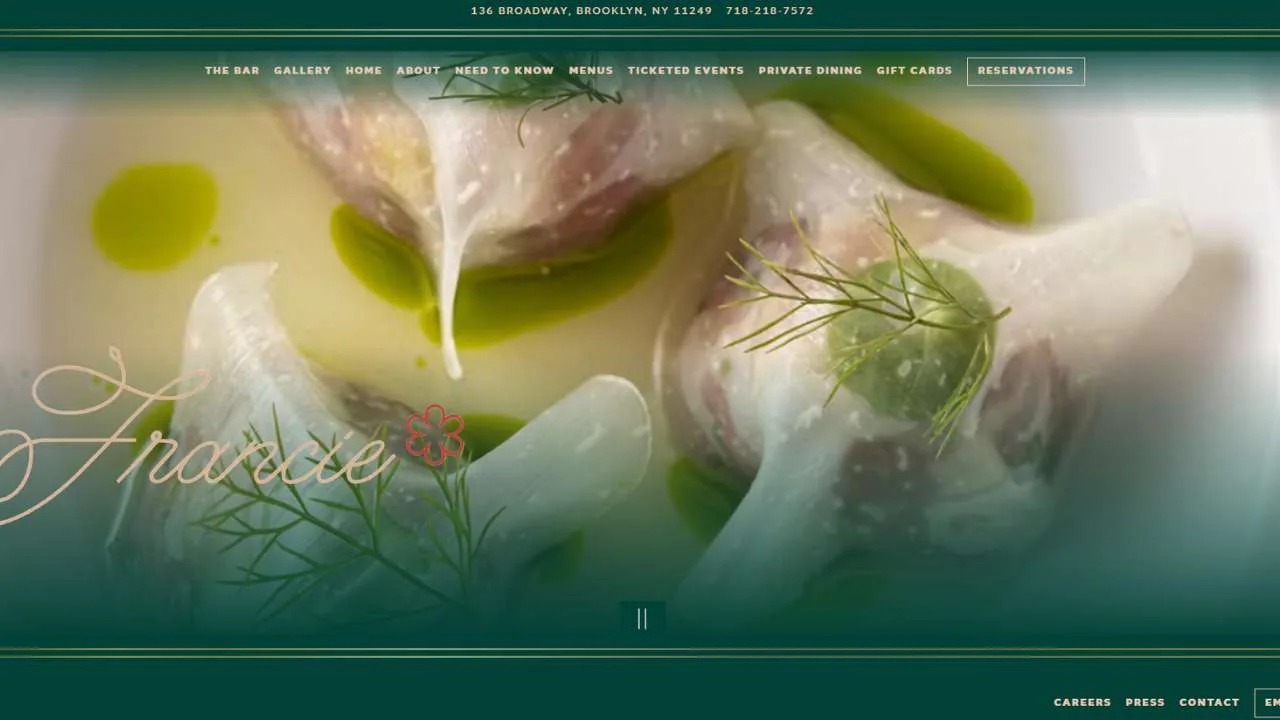 Francie Italian restaurant NYC - 1280x720