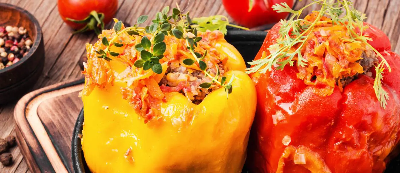 Italian Stuffed Peppers Recipe Feature Image - 1390x600