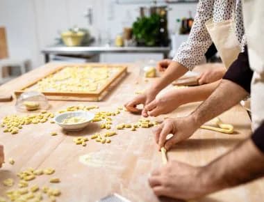 People making gnocchi