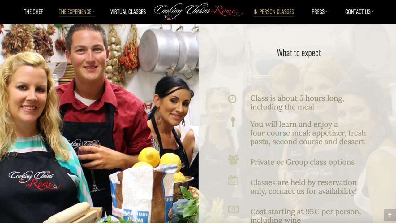 Cooking classe in Rome Experiences section - 1280x720