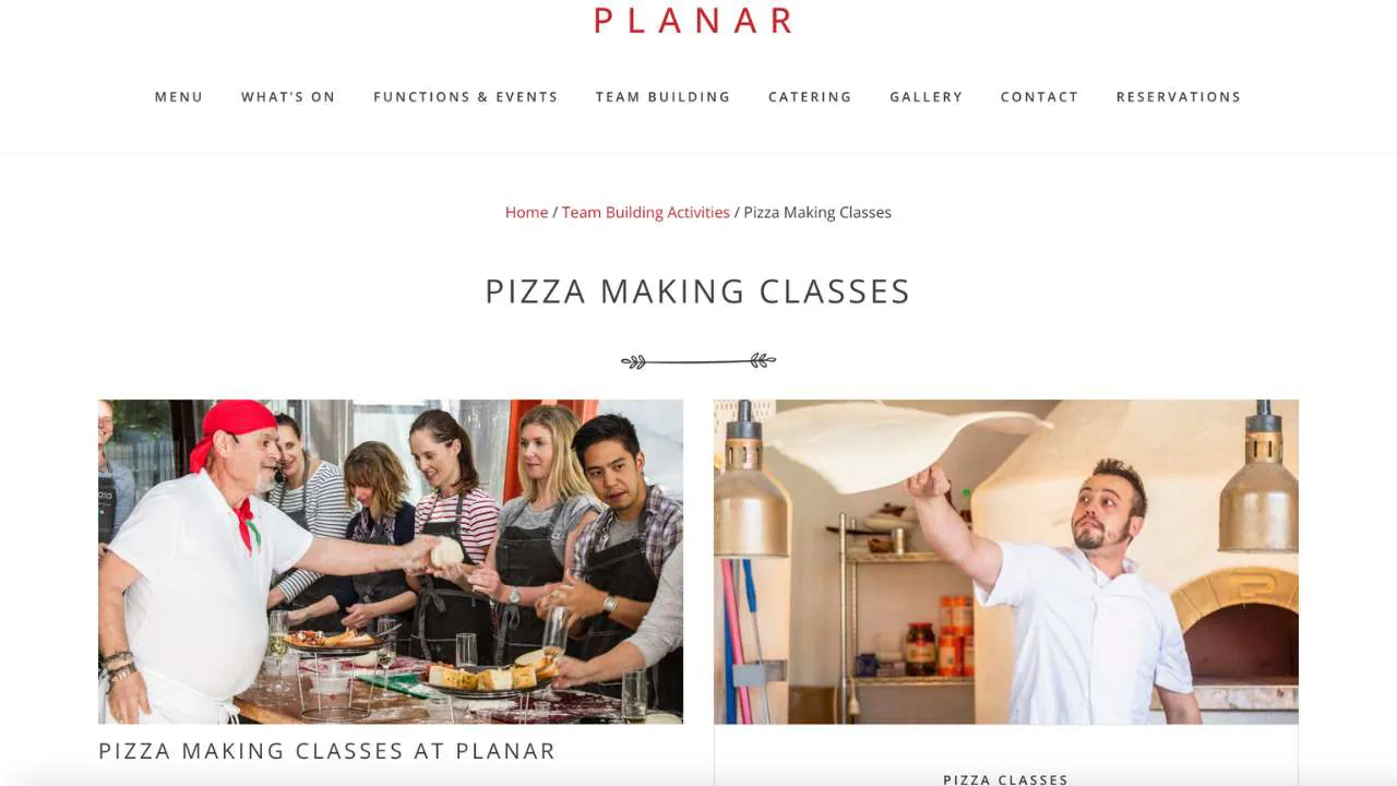 Pizza making and acrobatics classes at Planar