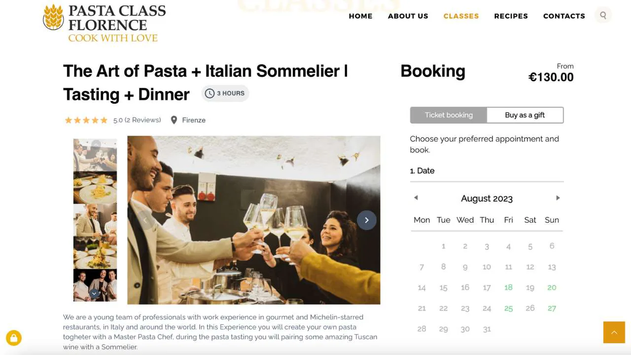 The Art of Pasta and sommelier experience with pasta class Florence - 1280x720