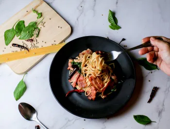 Pasta with pastrami - 350×265