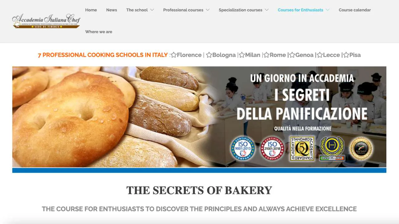 The Secrets of Bakery course by Accademia Italiana Chef - 1280x720