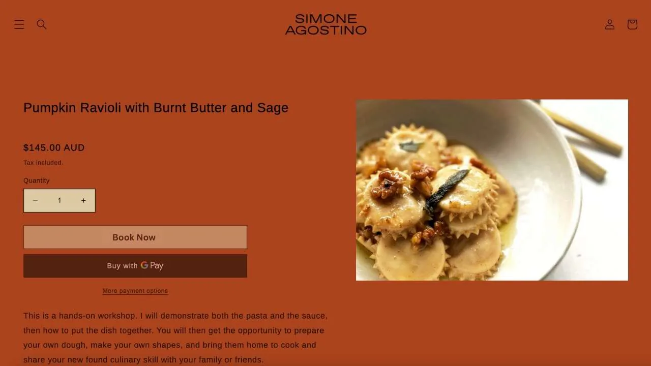 Pumpkin ravioli with burnt butter and sage with Simone Agostino - 1280x720