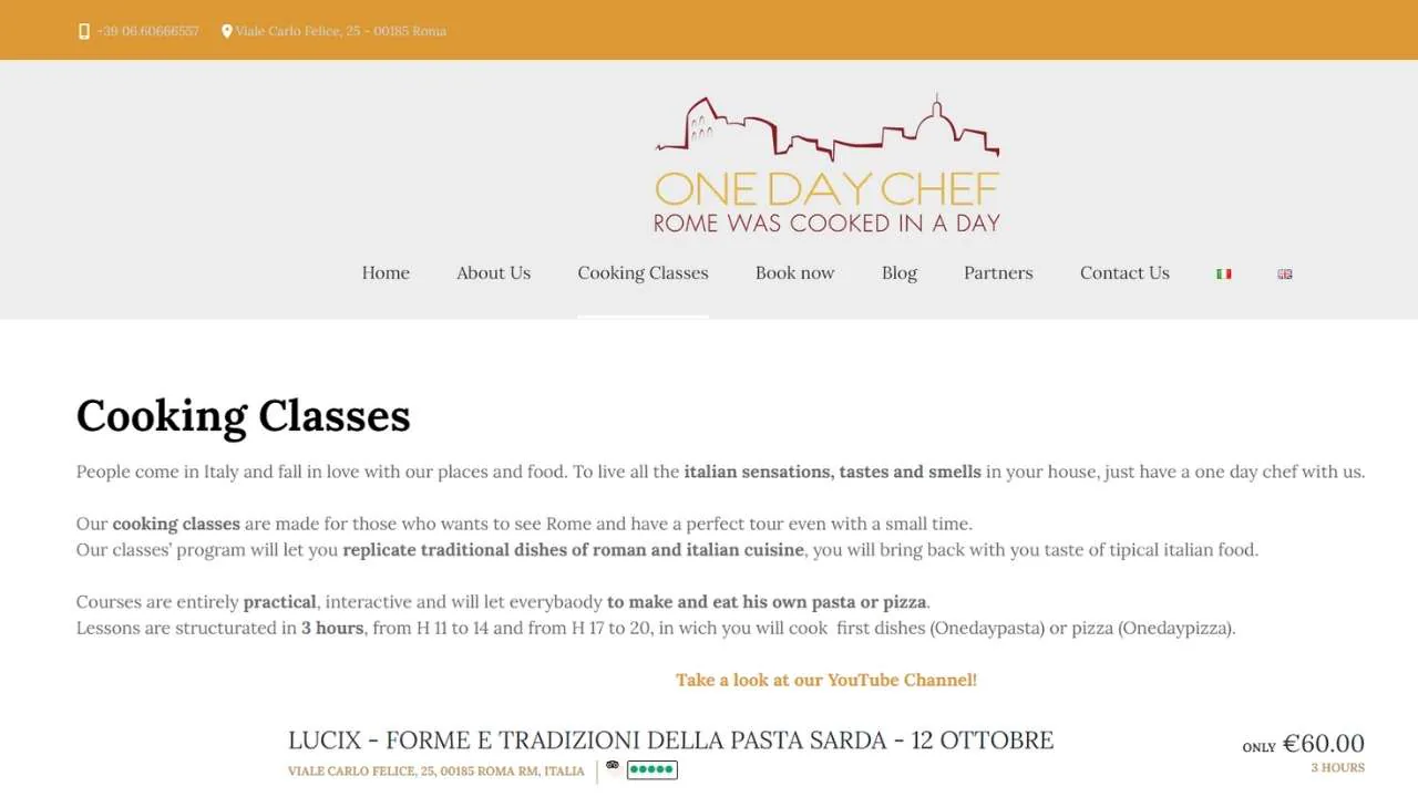 One Day Chef Pasta Making Classes in Rome - 1280x720