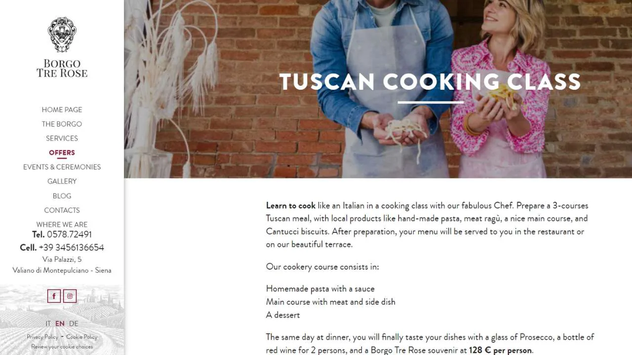 Borgo Tre Rose Italian Cooking Classes Montepulciano - 1280x720